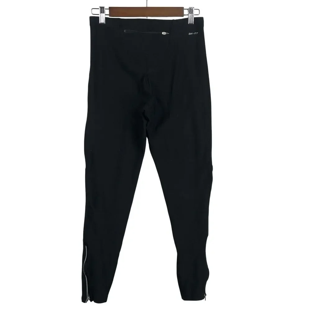 Nike Dri-FIT Filament Running Tights 332926-010 Mens XL Black Ankle Zip EUC